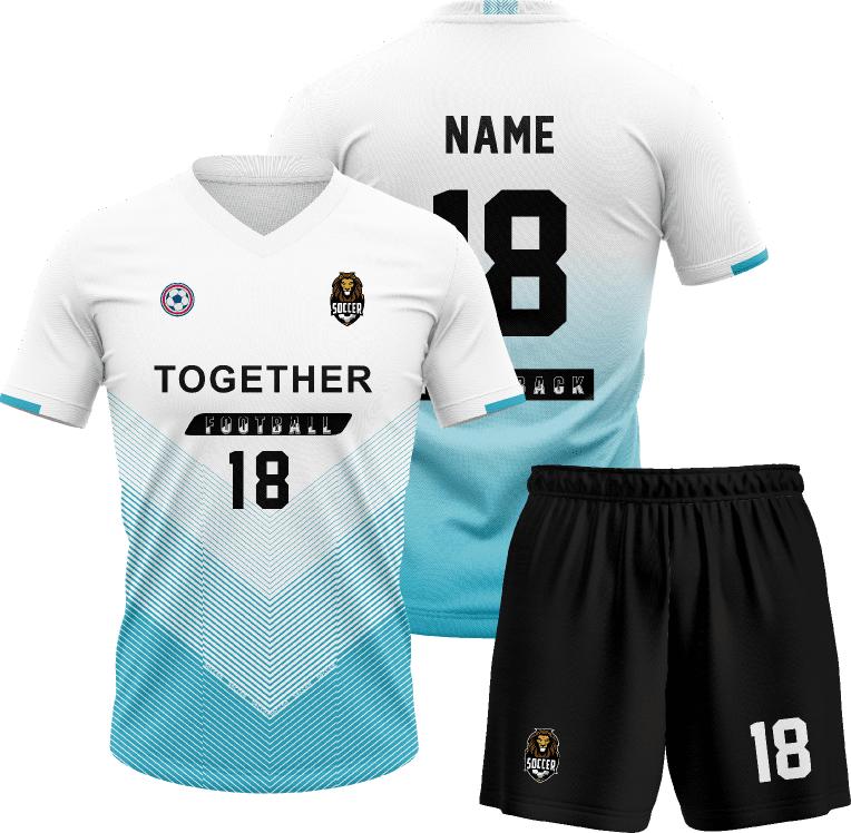 Custom Sublimation Comfortable Quick-Dry Football Uniform Digital Printing High-Quality Soccer Kit Plain Soccer Jersey Kits&Xs синий