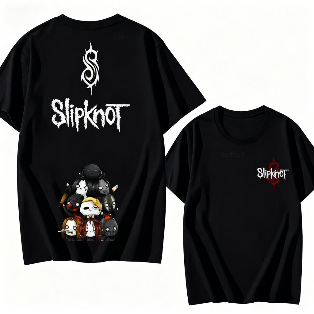 Prepare for Hell Tour Shirt Heavy Metal Cotton Tees Man Rock Band T-shirt Men's Slipknots Double Sided Print Short-sleeve Tops
