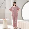 1011 spot women's new spring, summer and autumn cotton silk short-sleeved pajamas, simple and natural princess style loungewear