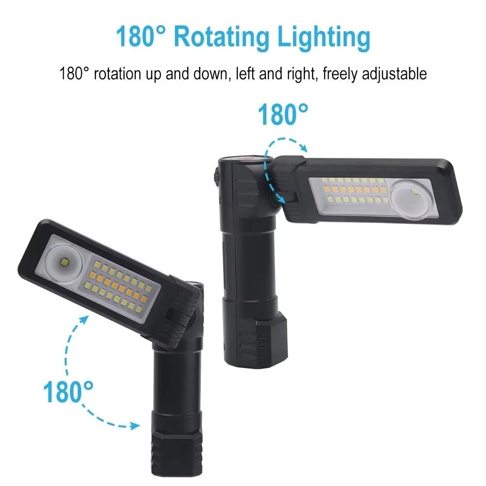 Rechargeable 1200mAh Folding Flashlight 600LM Camping Light Portable Lamps  Outdoor Camping