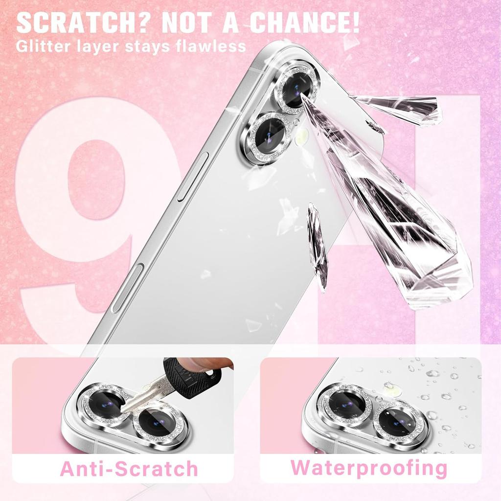 Bling Tempered Glass Camera Screen Protector for IPhone 17 17Pro 17Air 17ProMax ,Anti-Scratch High Definition Lens Cover Films