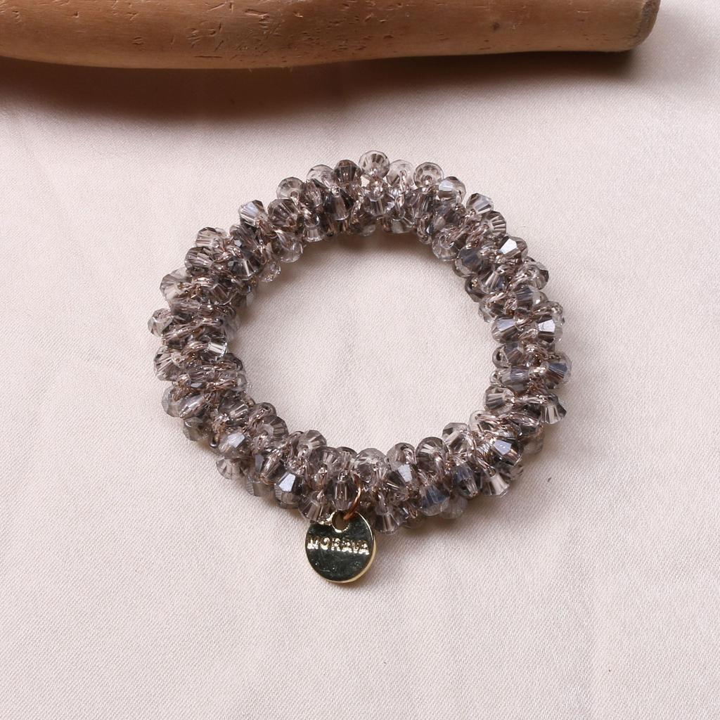 Le Nouvel Élastique à Cheveux de Luxe Léger Diamant d'Eau Écrasé Glacé Haut de Gamme Élastique à Cheveux Socialite et Bracelet Sont des Accessoires Capillaires à Double Usage