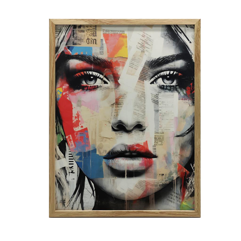 Mozaika Emocji Mozaika Emocji, 50X70 Cm, Rama Drewniana Jasny Dąb, Papier Matowy 230 Gsm