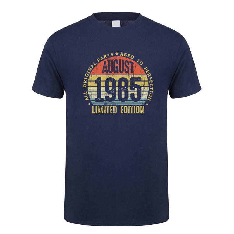 Made In January 1985 T Shirt Short Sleeve Born In March September October Every Month of 1985 Tops 40th Birthday Gift Tee OT037