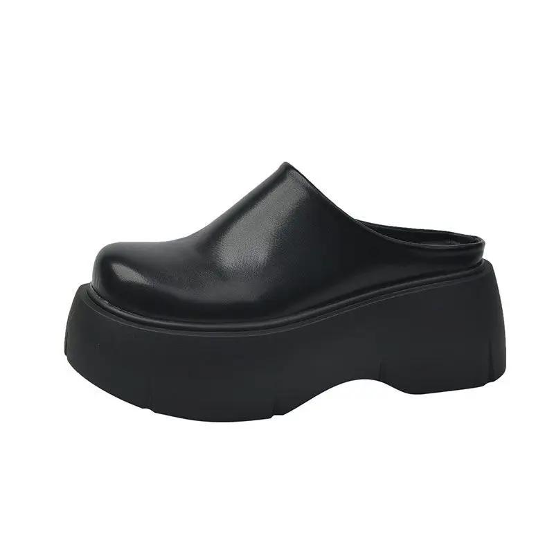 Fashion Spring Flats Platform Mules Shoes Women Slingback Slippers Shoes 2024 Designer Fad Sandals New Casual Walking Flip Flops Female