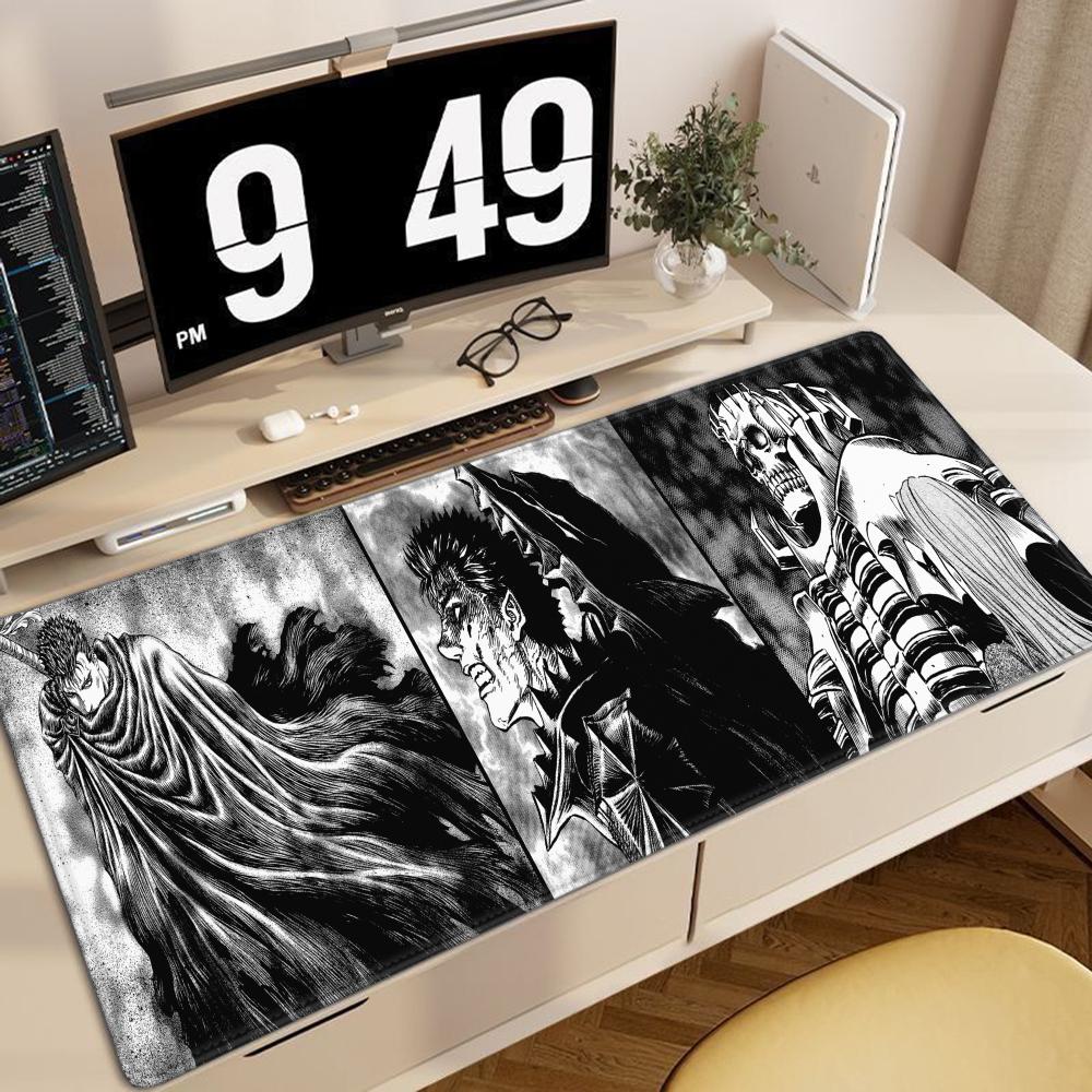 Black White Anime Mouse Pad Guts Sword In Berserk Gamer Mouse Mat Computer Gaming Accessories Keyboard Laptop Mouse Desk Pad