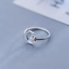 New Korean Zircon Star Moon Tassel Rings For Women Copper Color Minimalist Leaves Feather Adjustable Finger Ring Jewelry