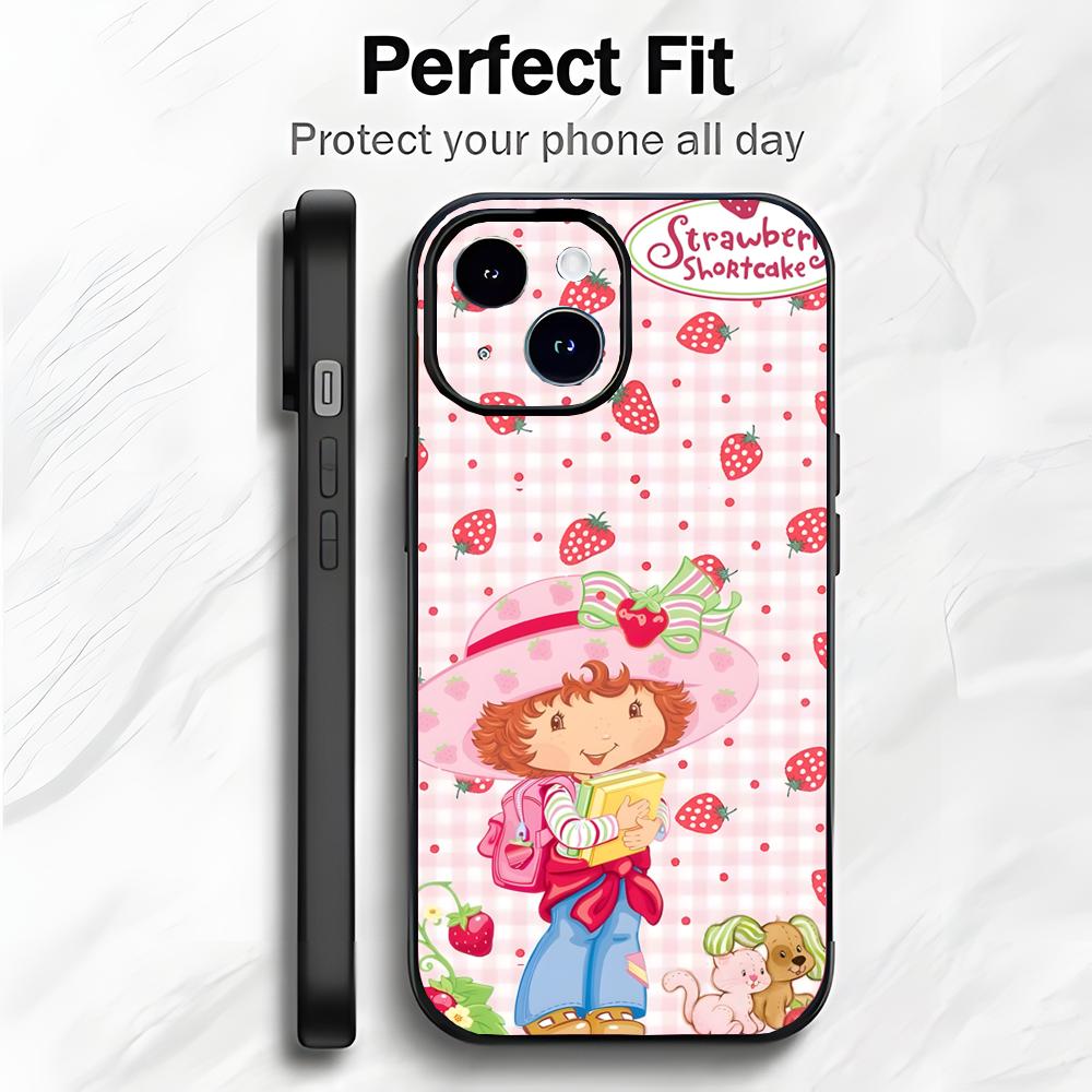 Sweet Cute Cartoon S-Strawberry Shortcake Phone Case Phone Case Soft Packaging Lightweight For iPhone17 16 15 14 13ProMax