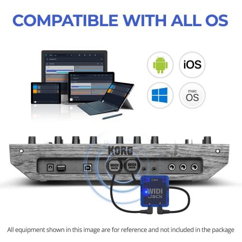CME WIDI Jack - Bluetooth MIDI Interface for TRS/DIN MIDI Devices - Powered by MIDI Out or USB-C - Ultra-Low Latency 3ms Wireless MIDI EWI for Synthes