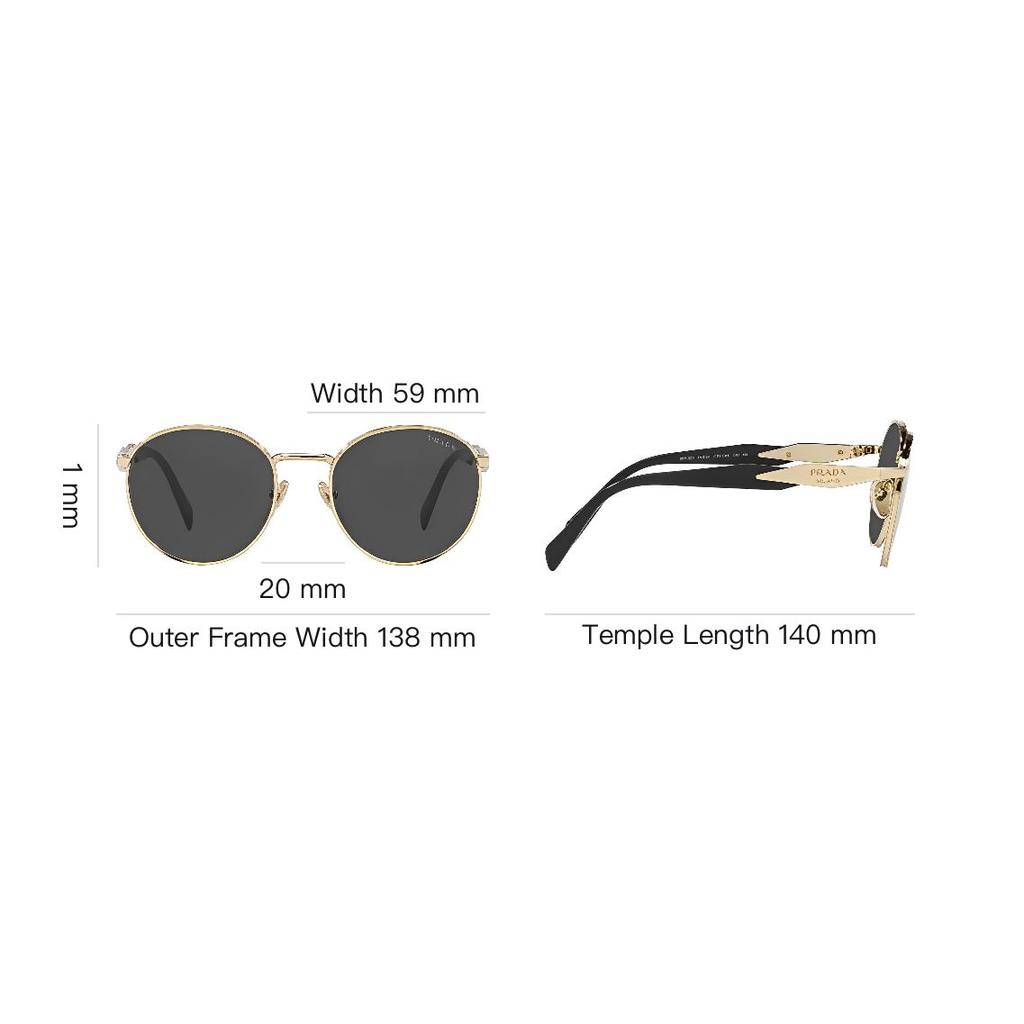 Prada Occhiali da Sole Rotondi Classici Casual Eleganti Occhiali da Sole da Donna PR56ZSZVN5S0