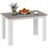 Dining Table for 4-6 People, Kitchen Table with Wood Effect for Dining Room, Grey