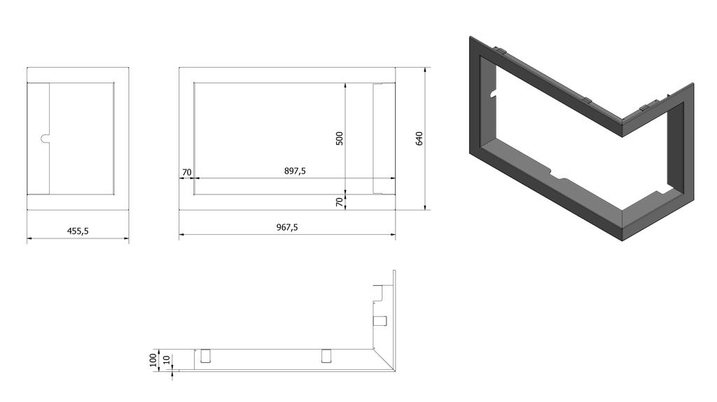 Frame for LUCY 14 P BS ce stove frame width 70 mm