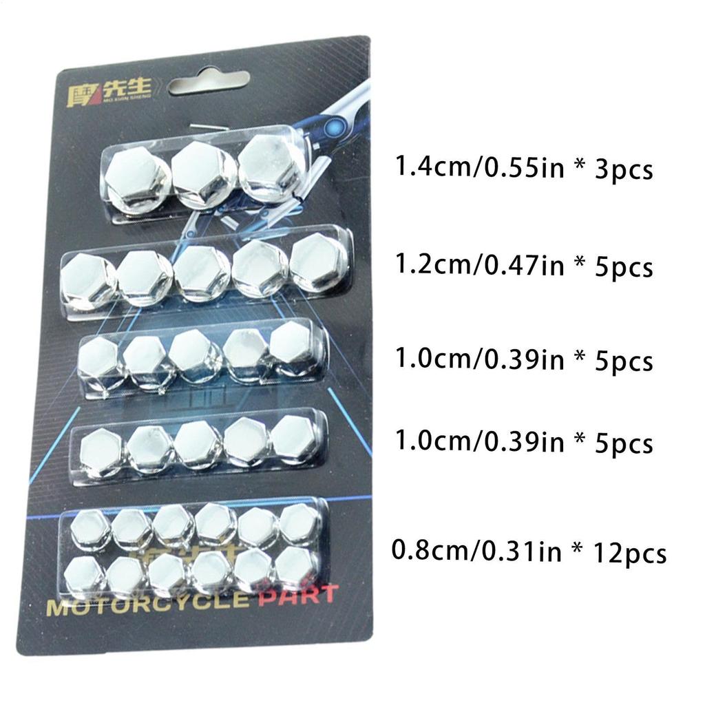 30pcs Motorcycle Screw Nut Cover Caps Bolt Covers Motorcycle Screw Nuts Bolt Cap Cover