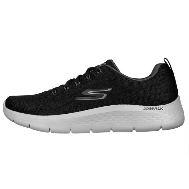 Skechers Go Walk Flex Men Lace Up Low Casual Shoes Black 216481-BKGY 42.5