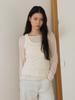 UNNOUT Wide Neck Sheer T-Shirt Cream