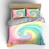 Colorful Swirl with Hearts Bedding Duvet Cover Set Duvet Cover Pillowcases  (1*Duvet Cover 2*Pillowcases, Without Duvet Insert)