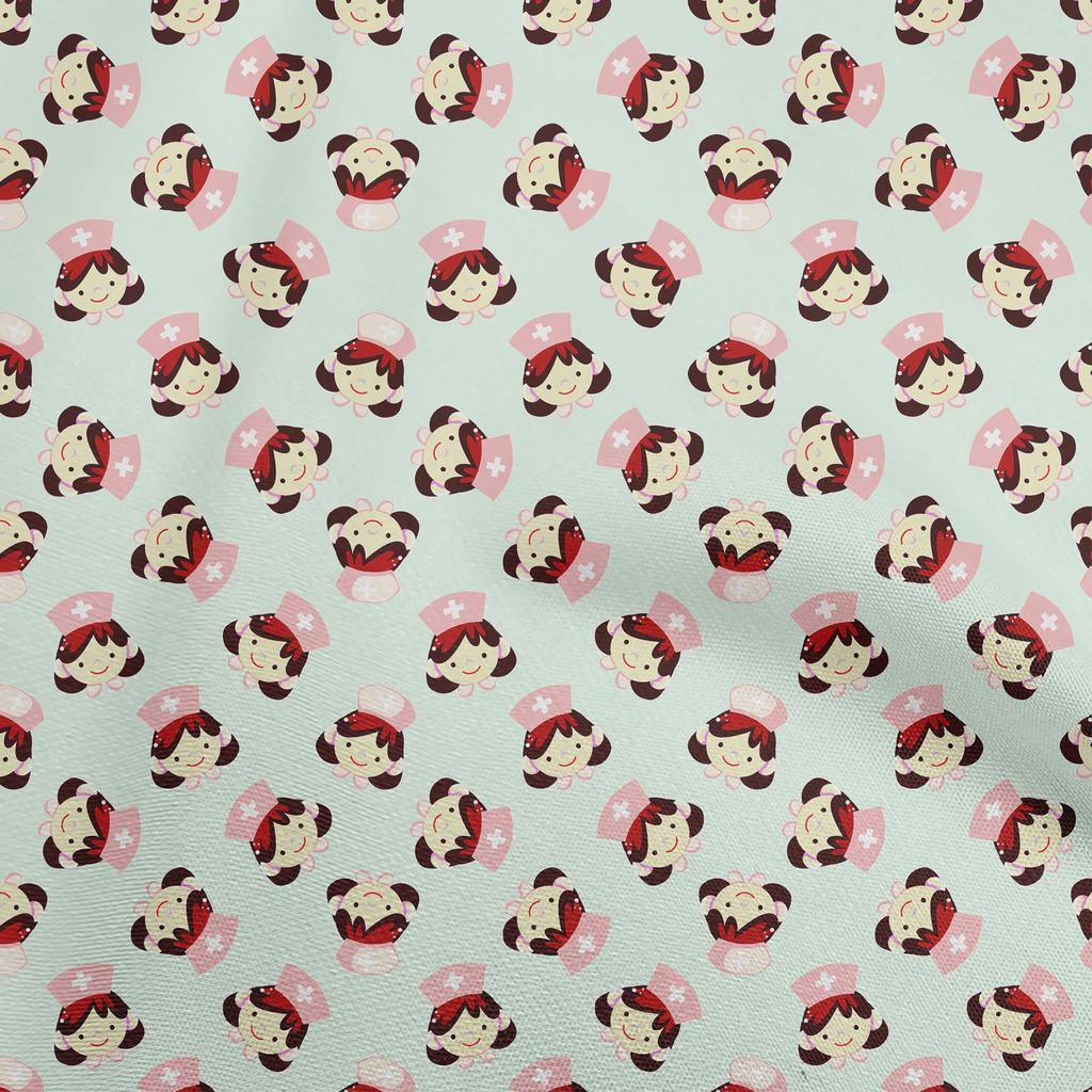 oneOone Cotton Flex Black Fabric Doctor Nurse Print Sewing Fabric By The Yard Printed Diy Clothing Sewing Supplies 40 Inch