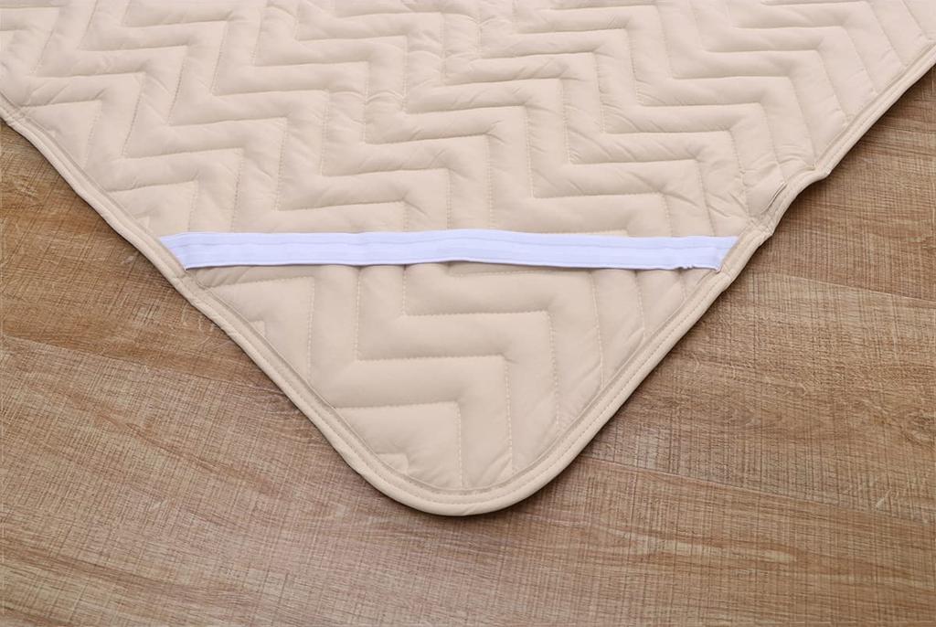 IKEHIKO Bed Pad, Dust Mite Resistant, Semi-Double Size, Approx. 120 x 200cm, Washable, Stain-Resistant, Anti-Slip, and Cushioning, #1587149