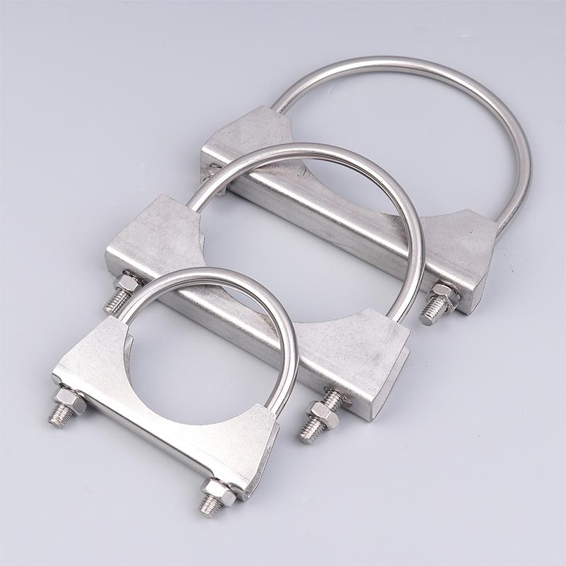 Śruba U ze stali nierdzewnej 304, nieregularna śruba z przegrodą i nakrętką M8, zacisk rury wydechowej