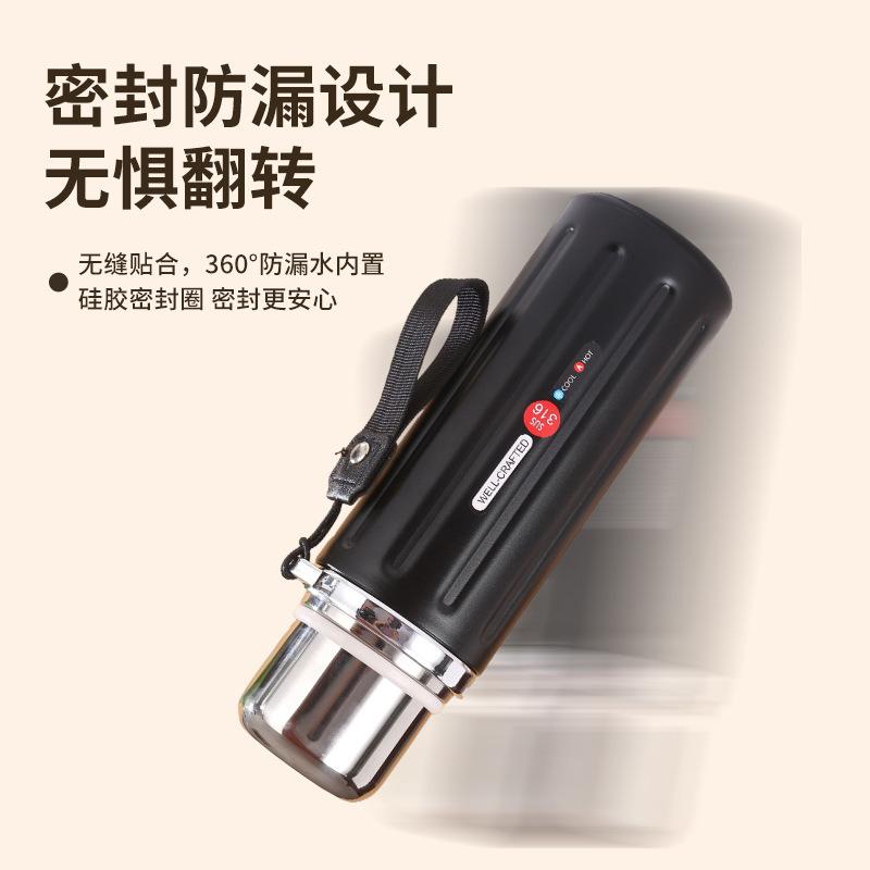 Roman column thermos cup stainless steel tea separation large capacity thermal insulation kettle retro girls water cup