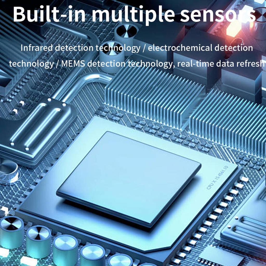 Air Quality Detector Ionizer Meter Alarm Function Portable Air Tester with Negative Ion Concentration/Temperature/Humidity/VOC/P