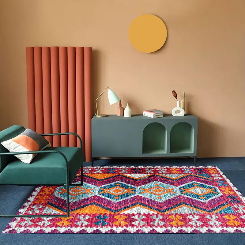 Modern Trendy Bohemian Living Room Rug, Teenage Aesthetic Room Decor Furry Large Rug, Kitchen Bathroom Non-slip Floor Mat