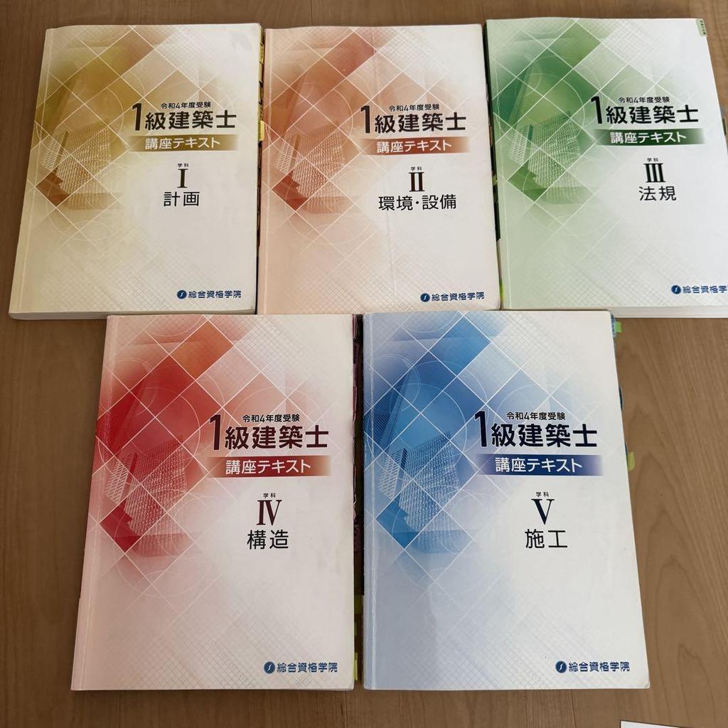 [USED] First-class architect / General Qualification Academy / Reiwa 4 / Full textbook set