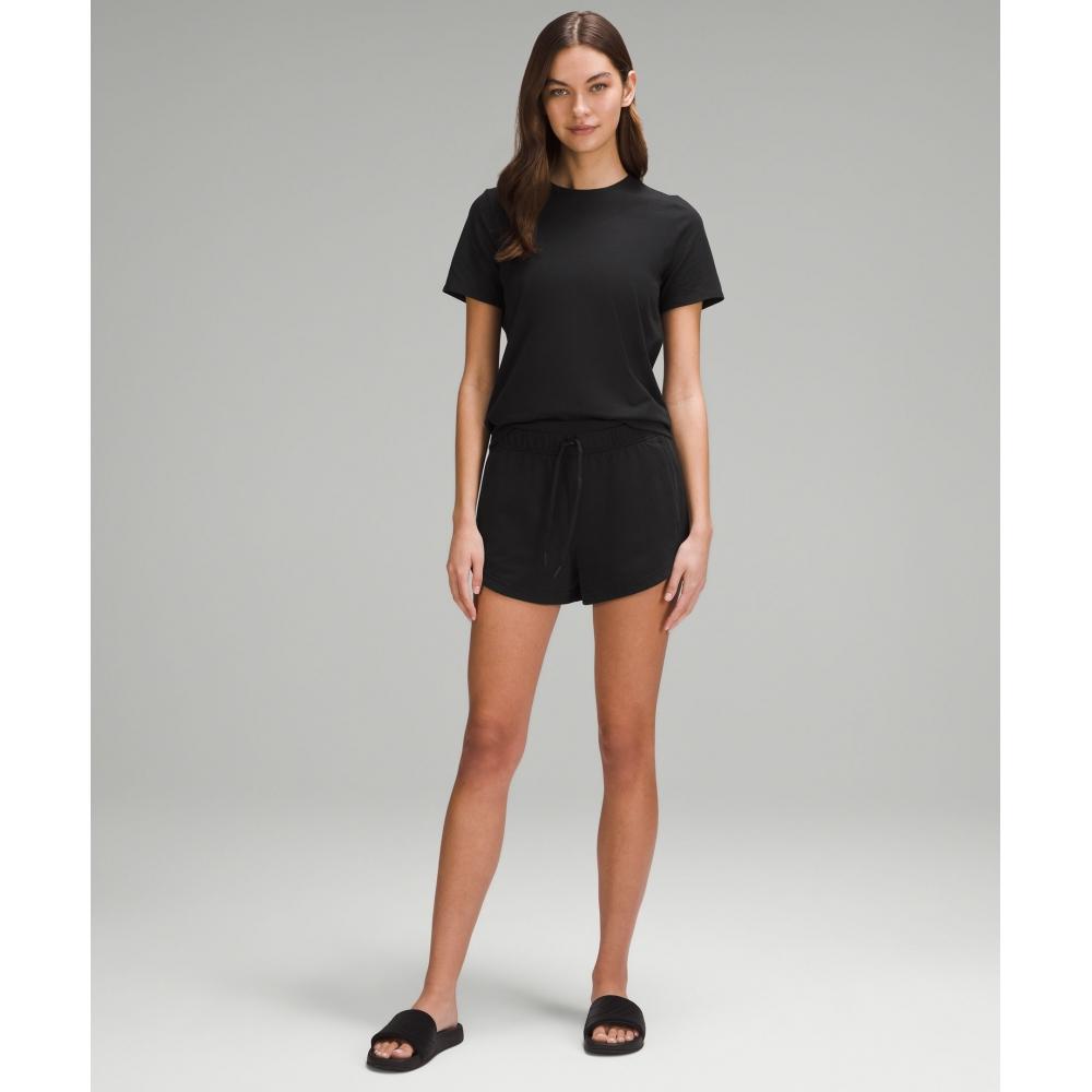 Lululemon Organic CoTTon STraighT Hem Crewneck T shirT Black