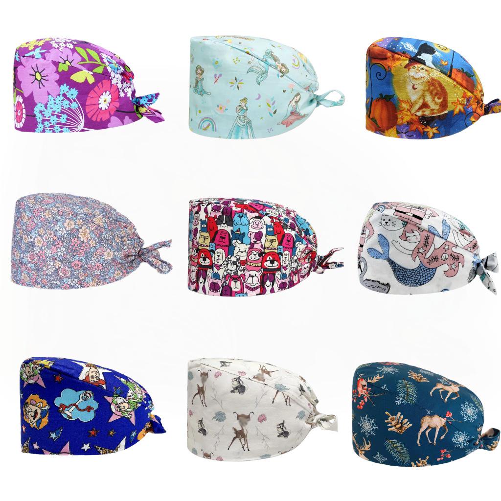 Floral Animal Print Cotton Surgical & Kitchen Cap
