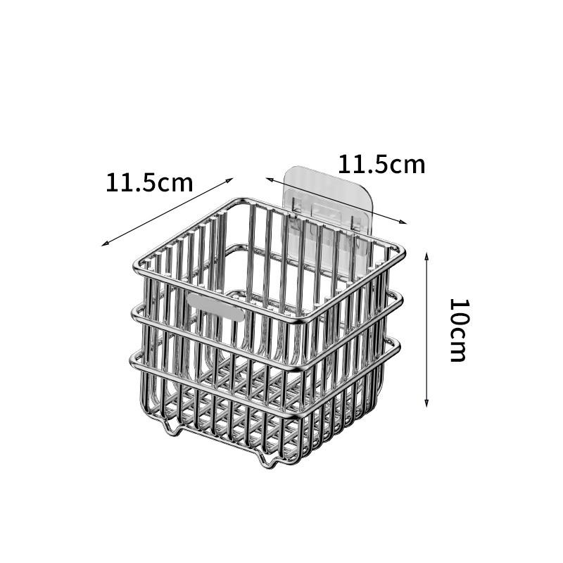 

Onion Ginger Garlic Kitchen Shelf Wall Hanging Condiments Spice Vegetable Fruit Storage Rack Wall Drain Basket Punch-Free Square S