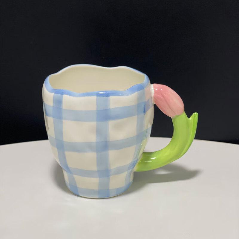 Hand-painted 3D Tulip Ceramic Mug
