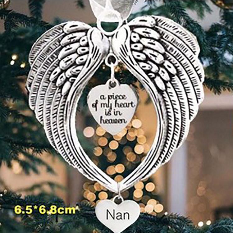 Of Piece Elegant My Heart Is In Heaven Angel Wing Christmas Gift Ornament