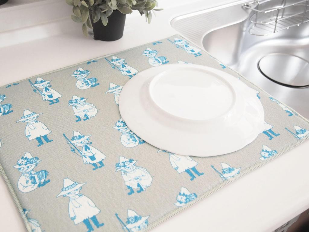 MOOMIN Water Absorbent Draining Mat Set Little Okato 3-Piece (Moomin, My, Snufkin)