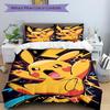 3pcs bedding set Pikachu Electric Includes 1 Comforter + 2 Pillowcases, Without Pillow Inserts, Soft Comfortable,a0910244