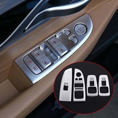 For BMW 7 Series G11 G12 2016- Car ABS Silver Color Window Lift Switch Button Control Panel Frame Cover Accessories Trim