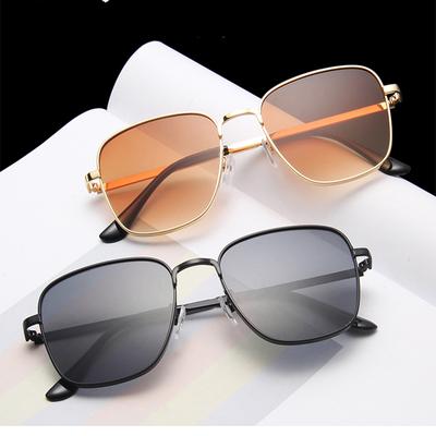 New Classic Fashion Women Oversized Sunglasses Anti-Reflective Mirror Vintage Square Metal Sun Glasses Men Driving Eyewear Uv400