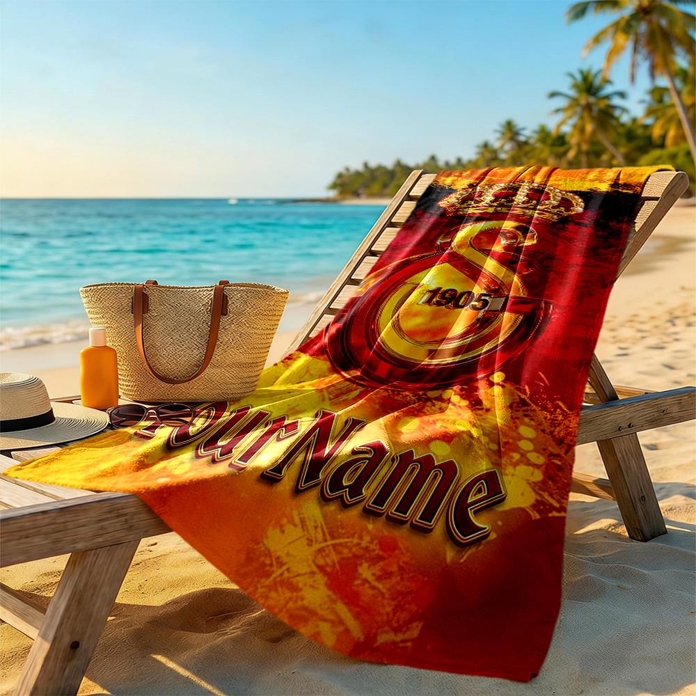 Galatasaray Customize Text Beach Towel Super Soft Microfiber Quickdry Fabric Perfect For Traveling Yoga Camping And Swimming