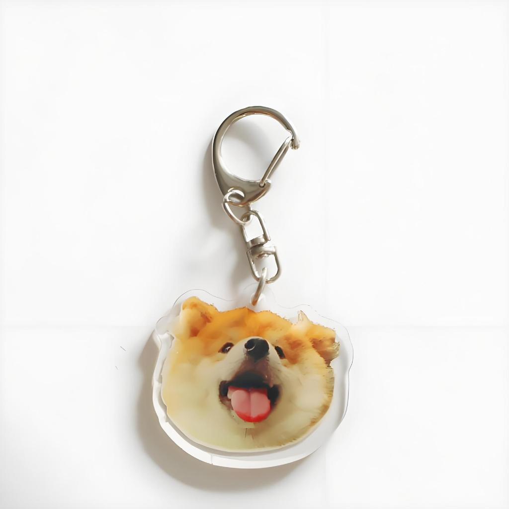 Shiba Inu Puppy Head Keychain - Cute Acrylic Dog Pendant for Decoration