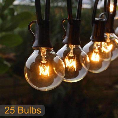 25FT Patio string light Vánoční G40 Globe Festoon žárovka víla string light venkovní party zahradní girlanda svatební Dekorativní