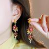 18k Gold Plated Silver Flower Earrings with Zirconia, High-End Elegant Design for Women