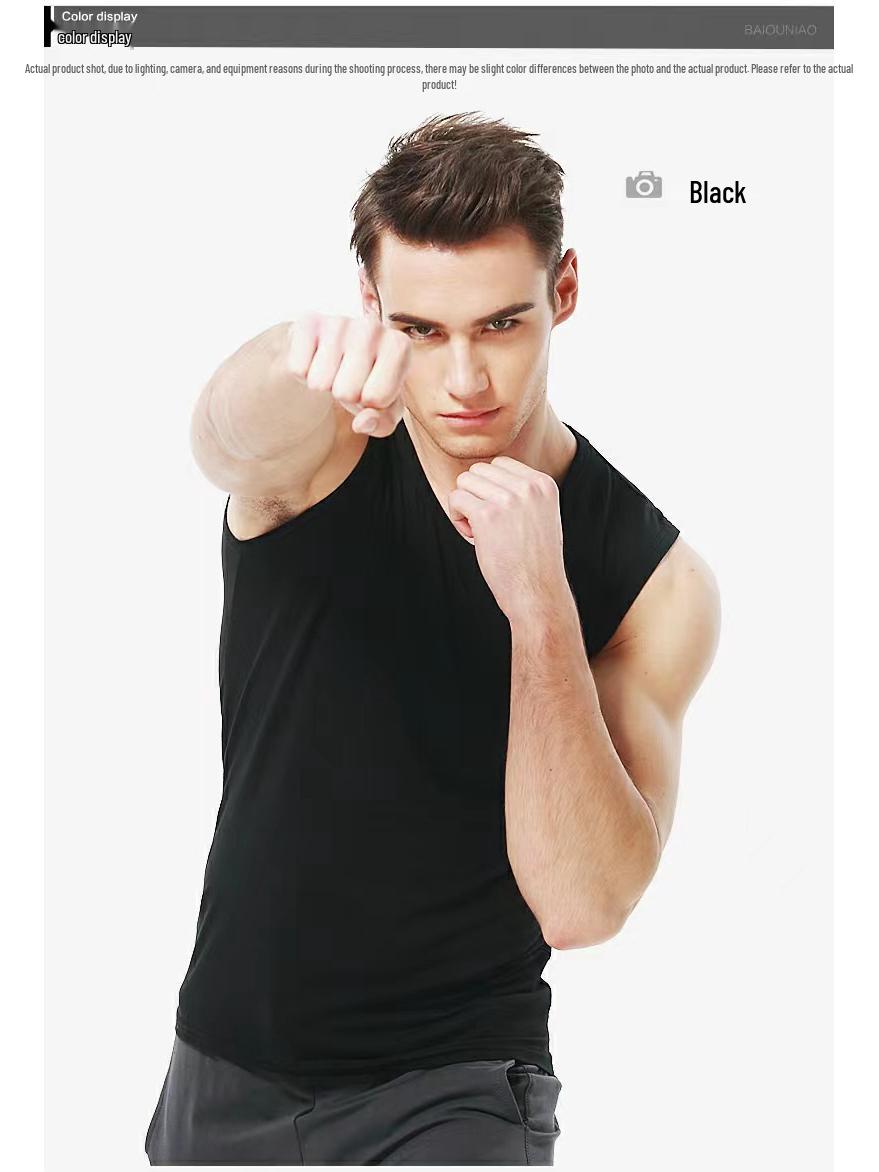 

Men s Cotton Sleeveless Athletic Vest - Summer Breathable Wide Shoulder Tank Top XL чорний