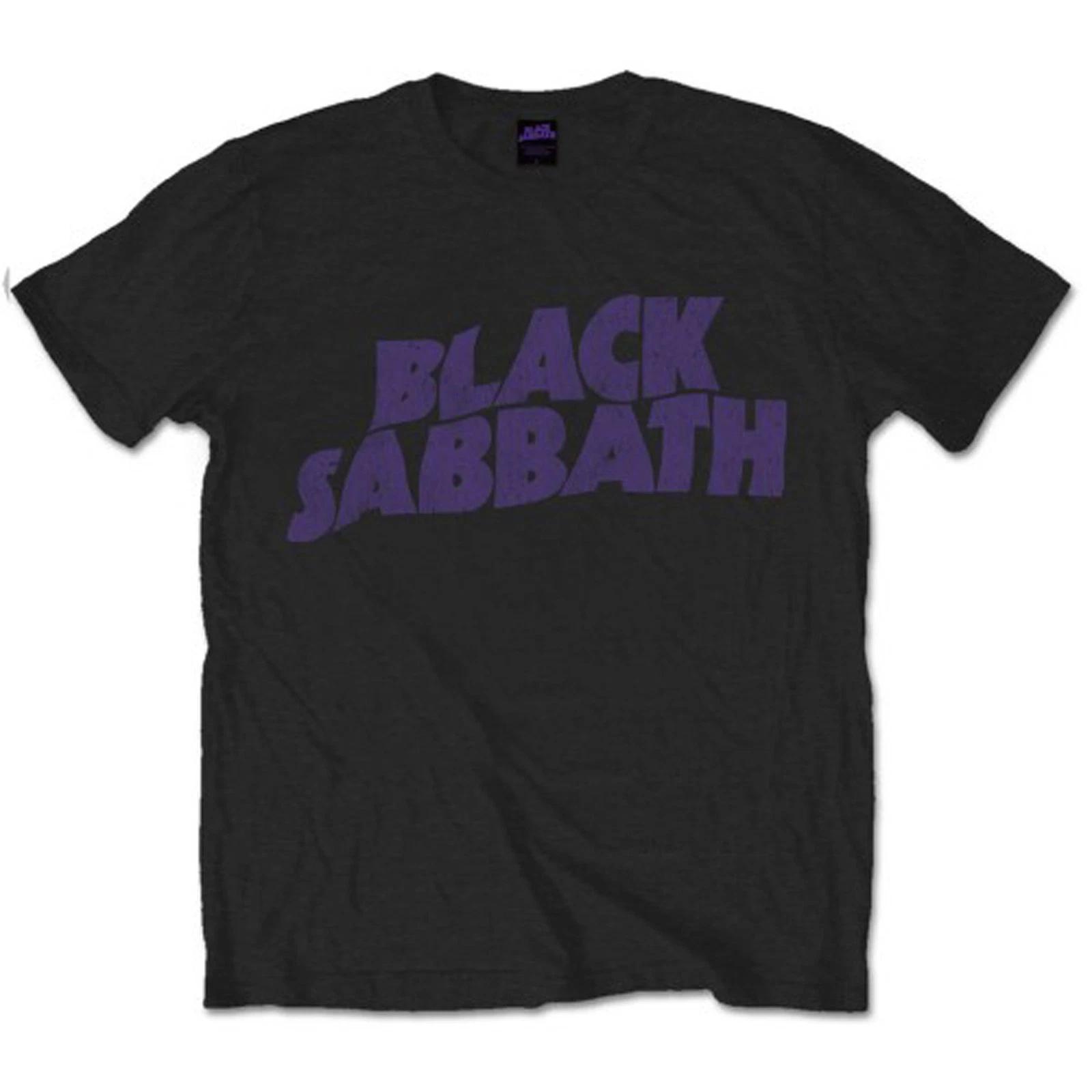 Black Sabbath Wavy Logo Heavy Metal Rock Официальная футболка мужская унисекс S