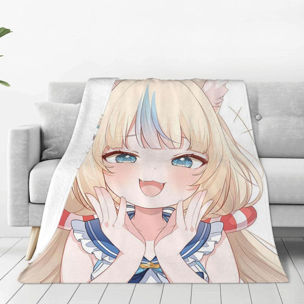 Sameko Saba Cute Anime Blankets Soft Warm Flannel Throw Blanket Plush for Bed Living Room Picnic Travel Home Sofa