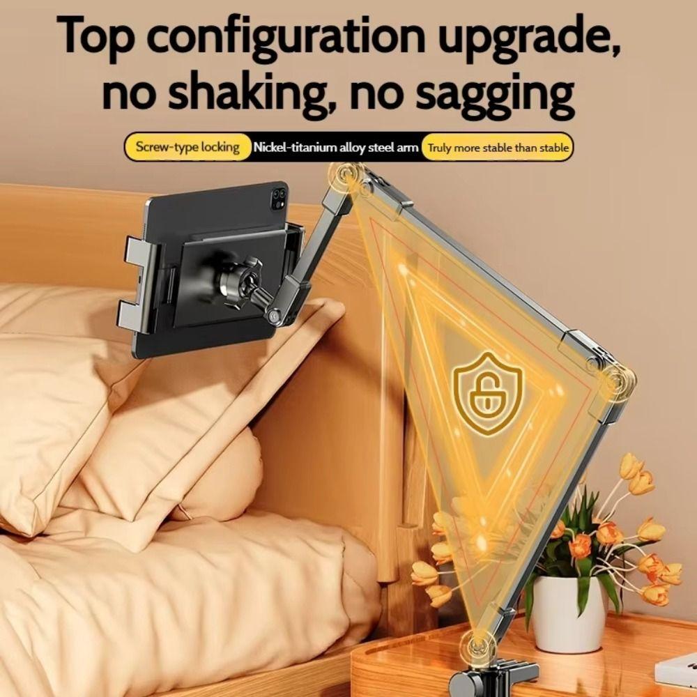 Adjustable Tablet Stand 360-degree Rotation 3 Sections Arms Bedside Phone Holder for 5-12Inch Phone Ipad Pro Mini for Xiaomi