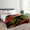 Turtle and Hibiscus Pattern Blanket for Sofa Bed Travel Camping Living Room Office Conditioning Blanket for All Seasons Gifts
