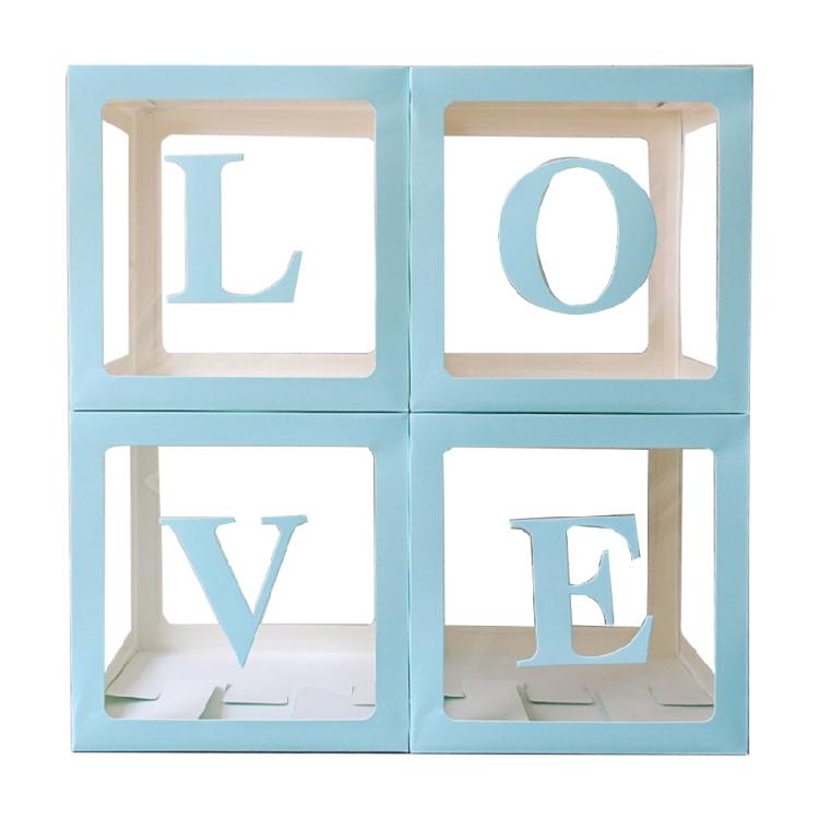 Set of 4 Baby Boxes with Letters Wedding Birthday Party Decoration Photo Props