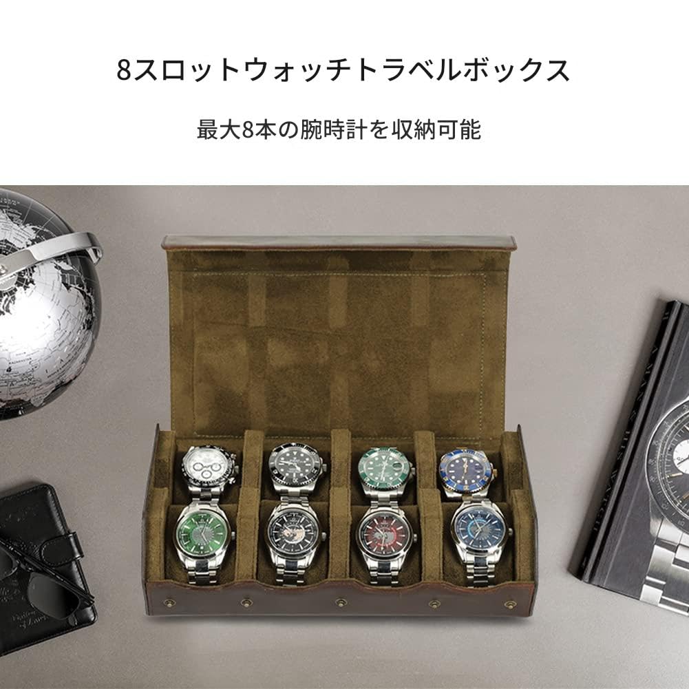 Family Watch Shockproof Storage Travel Case Contact's Roll, 8-Watch Case, Portable, Box,