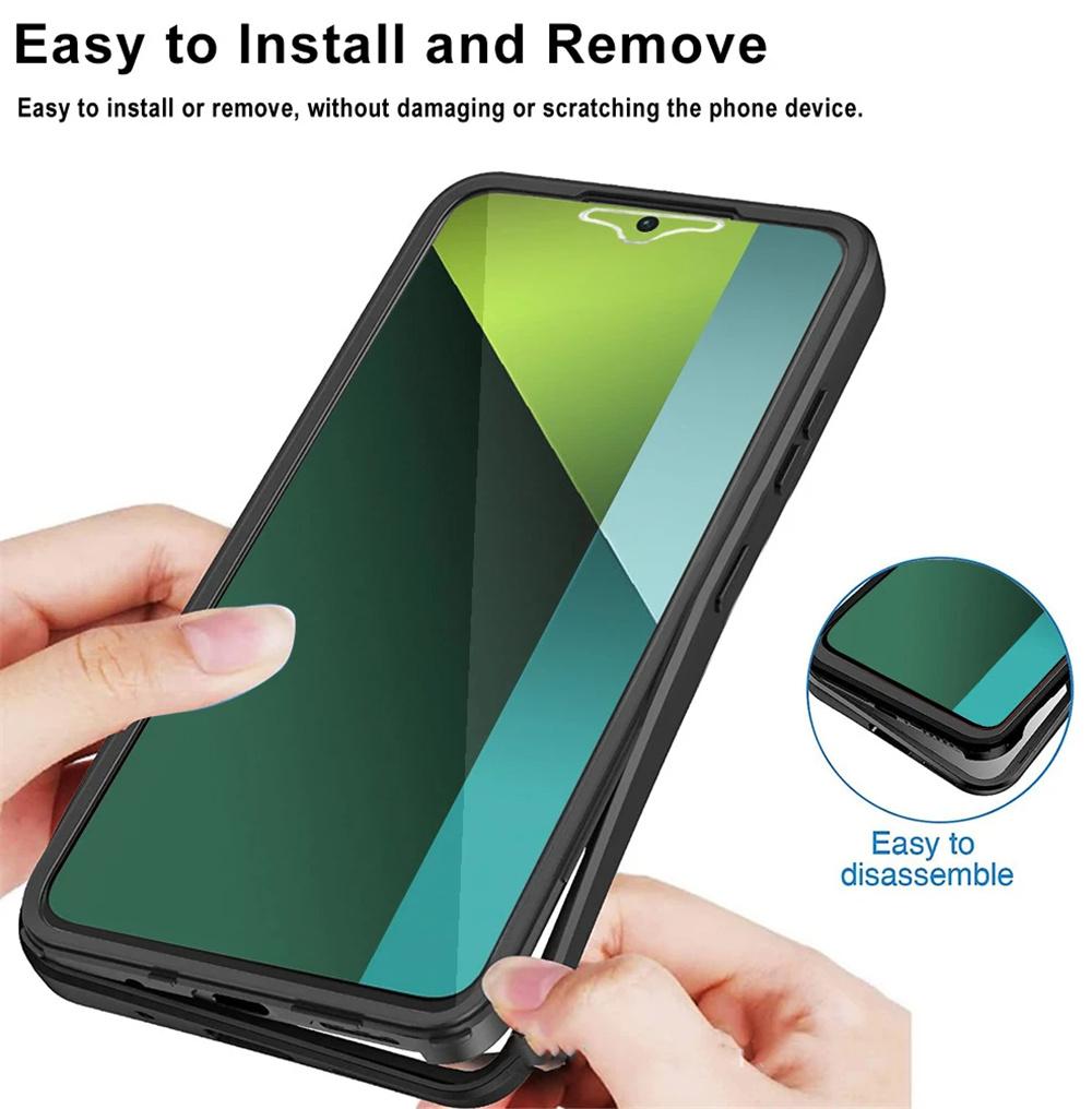 360 Full Cover Case For Xiaomi Redmi Note 13 14 12 11 10 Pro Plus 4G 5G Shockproof Clear Front Back Body Coverage Cover Carcasa