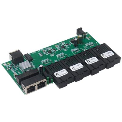 Fast Speed 1.25Gbps Fiber Opt Converter 4 Fiber 3 Ethernet Port Single Mode Supports 20KM Transceiver