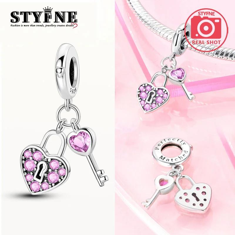 

Charm Lovely Fine Copper Infinite Love Key And Lock Bead Fits Plata Genuine Bracelets Women Jewelry Crafting Gift